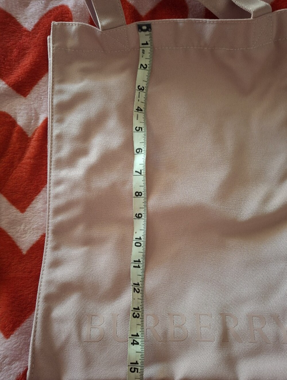 Burberry Light Pink Canvas Tote with Dual Straps - Picture 4 of 6